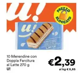 Unes Merendine con Doppia Farcitura al Latte U! offerta