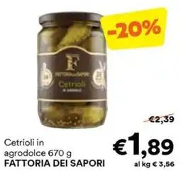 Unes Cetrioli in agrodolce FATTORIA DEI SAPORI offerta