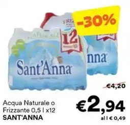 Unes Acqua Naturale o Frizzante Sant'Anna offerta
