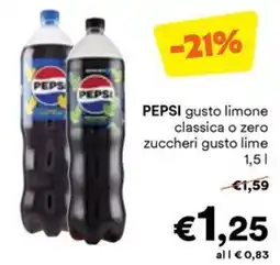 Unes PEPSI gusto limone classica o zero zuccheri gusto lime offerta