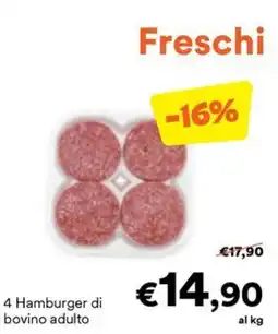 Unes Hamburger di bovino adulto offerta