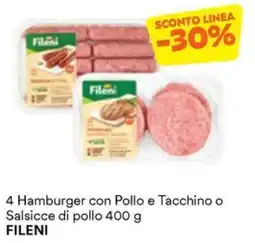 Unes Hamburger con Pollo e Tacchino o Salsicce di pollo FILENI offerta