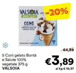 Unes Coni gelato Bontà e Salute 100% vegetale VALSOIA offerta