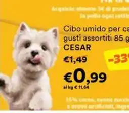 Unes Cibo umido per cani CESAR offerta