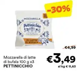 Unes Mozzarella di latte di bufala PETTINICCHIO offerta