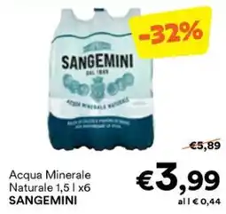 Unes Acqua Minerale Naturale SANGEMINI offerta