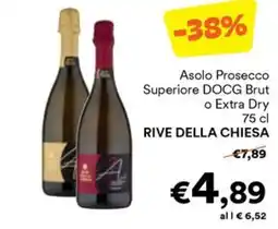 Unes Asolo Prosecco Superiore DOCG Brut o Extra Dry Rive della Chiesa offerta