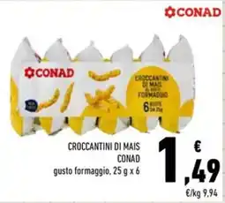 Conad Crocantini di mais Conad gusto formaggio offerta