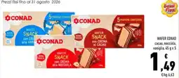 Conad Wafer snack con crema Conad offerta