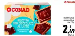Conad Biscotto Conad con cioccolato al latte offerta