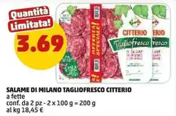 PENNY Salame di Milano tagliofresco Citterio offerta