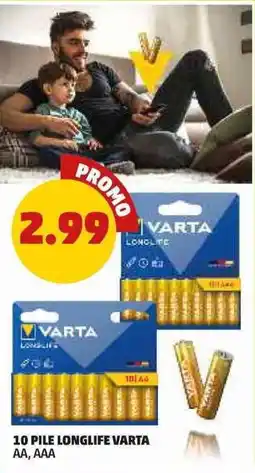 PENNY 10 pile longlife varta aa, aaa offerta