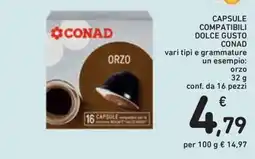 Conad Superstore Capsule compatibili Dolce Gusto Conad Orzo offerta