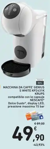 Conad Superstore Macchina da caffè Genius S White Krups offerta