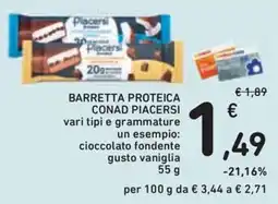 Conad Superstore Barretta proteica Conad Piacersi offerta