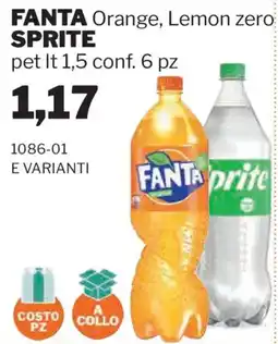 GrosMarket Fanta Orange, Lemon zero Sprite offerta