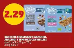 PENNY Barrette cioccolato e arachidi, arachidi e semi di zucca Welless offerta