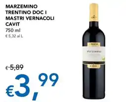 Migross Supermercati e Market Marzemino I Mastri Vernacoli Cavit offerta