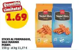 PENNY Sticks al formaggio, sale marino Penny offerta