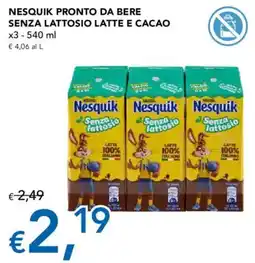 Migross Supermercati e Market Nesquik pronto da bere senza lattosio latte e cacao offerta