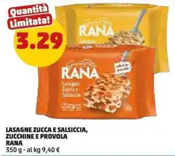 PENNY Lasagne zucca e salsiccia, zucchine e provola Rana offerta