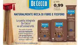 GrosMarket Pasta integrale De Cecco offerta