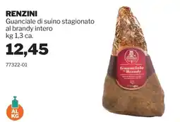 GrosMarket Renzini Guanciale di suino stagionato al brandy offerta