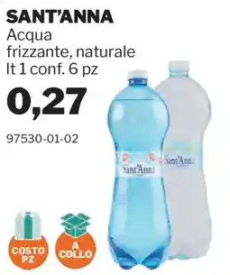 GrosMarket Acqua frizzante, naturale Sant'Anna offerta
