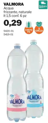 GrosMarket Acqua frizzante, naturale Valmora offerta