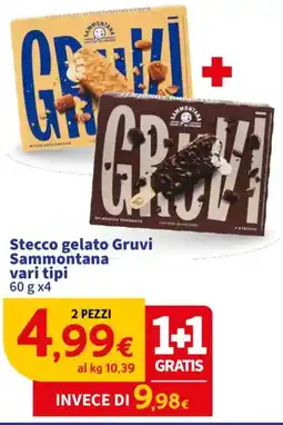 Sigma Stecco gelato Gruvi Sammontana offerta