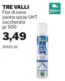 GrosMarket Tre Valli Fior di neve panna spray UHT zuccherata offerta