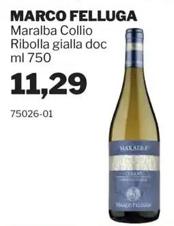 GrosMarket Maralba Collio Ribolla gialla doc offerta