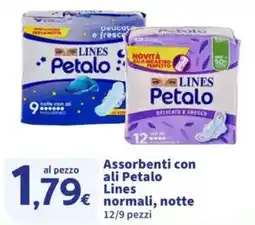 Sigma Assorbenti con ali Petalo Lines normali, notte offerta
