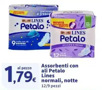 Assorbenti con ali Petalo Lines normali, notte