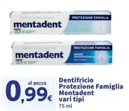 Sigma Dentifricio Protezione Famiglia Mentadent offerta