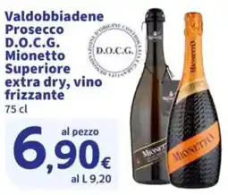 Sigma Valdobbiadene Prosecco D.O.C.G. Mionetto Superiore extra dry, vino frizzante offerta