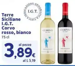 Sigma Terre Siciliane I.G.T. Corvo rosso, bianco offerta
