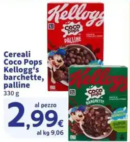 Sigma Cereali Coco Pops Kellogg's barchette, palline offerta