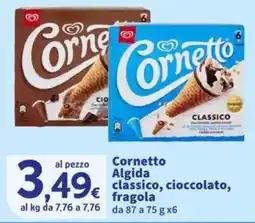 Sigma Cornetto Algida classico, cioccolato, fragola offerta