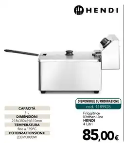 Altasfera Friggitrice Kitchen Line HENDI 4 Litri offerta