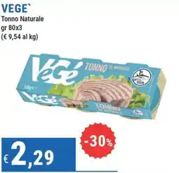 DiMeglio VeGe Tonno al naturale offerta