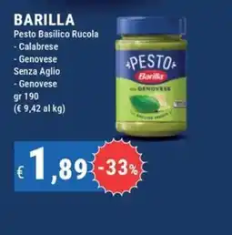 DiMeglio Pesto Basilico Rucola Barilla offerta