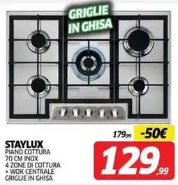 Telitaly Staylux piano cottura 70 cm inox offerta