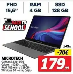 Telitaly Microtech Corebook Lite 15.6 offerta