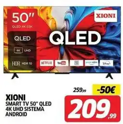 Telitaly Xioni smart tv 50" qled 4k uhd sistema android offerta