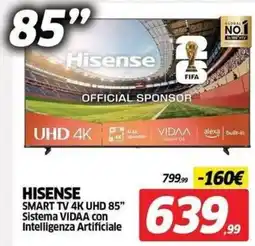 Telitaly Hisense SMART TV 4K UHD 85" offerta