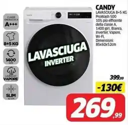 Telitaly Candy lavasciuga 8+5 kg offerta