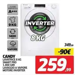 Telitaly Candy lavatrice 8 kg smart pro offerta
