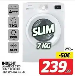 Telitaly Indesit lavatrice 7 kg slim 1.000 giri offerta