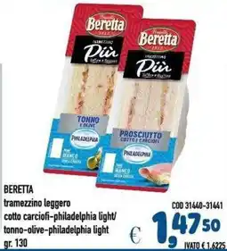 Del Prete Distribuzioni Beretta tramezzino leggero offerta
